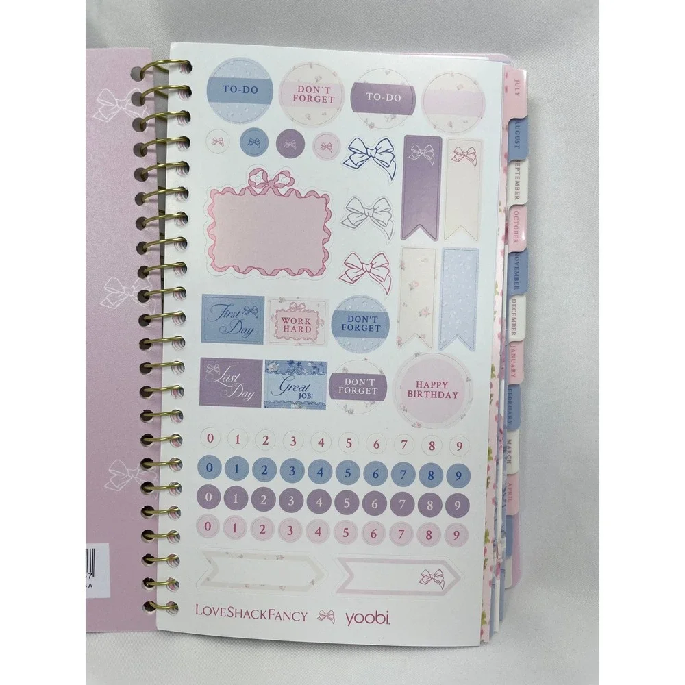 LoveShackFancy x Target Weekly Monthly Student School Planner Floral Ditsy Pink